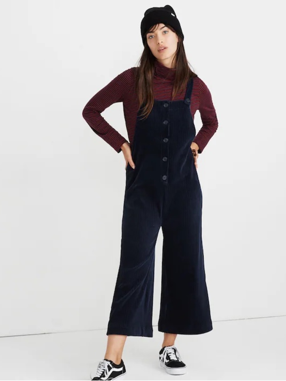 Madewell Texture & Thread Corduroy Overalls Wide Leg size Large